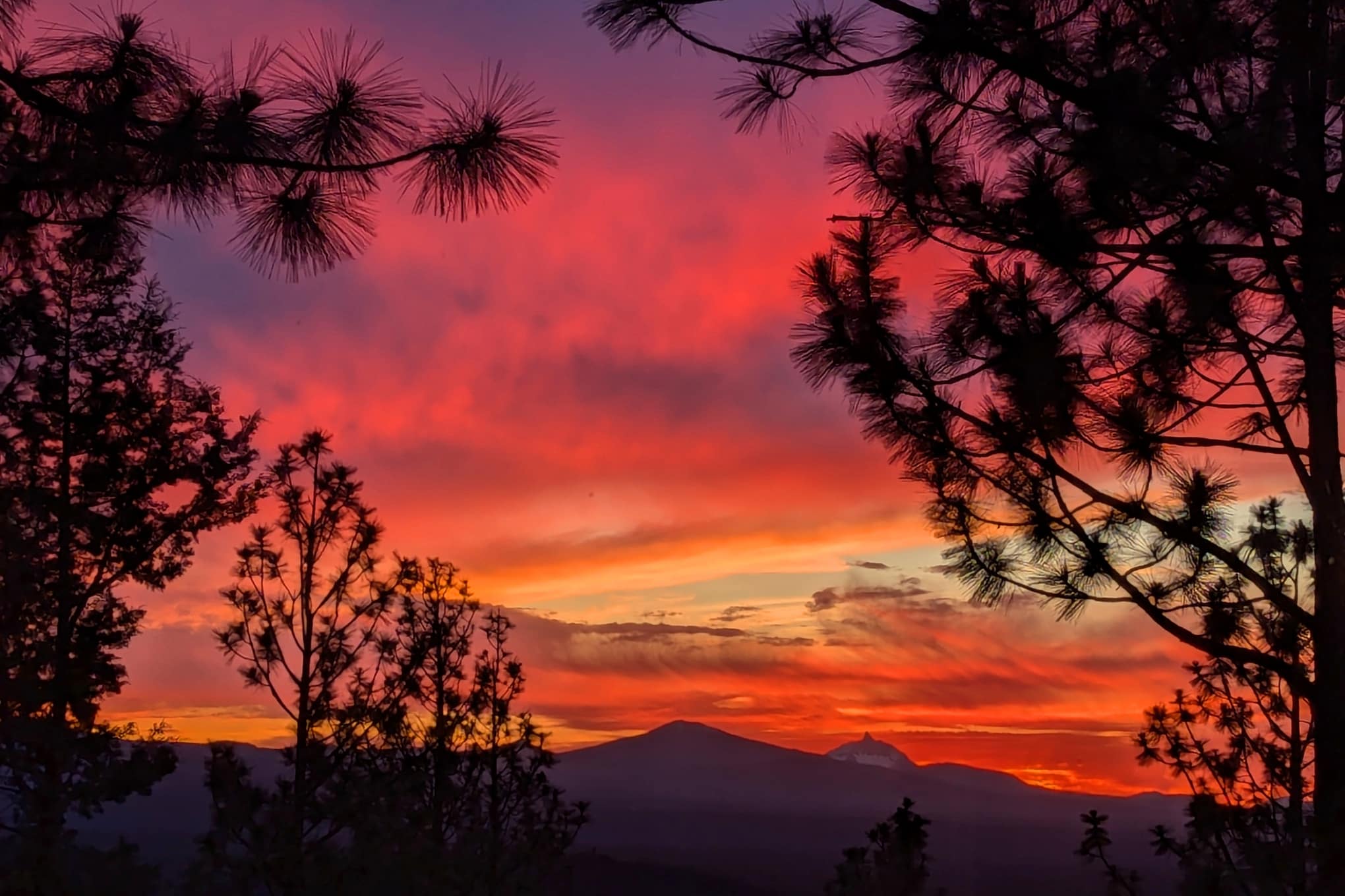 The sun sets behind Mt. Washington on the eve of the summer solstice.